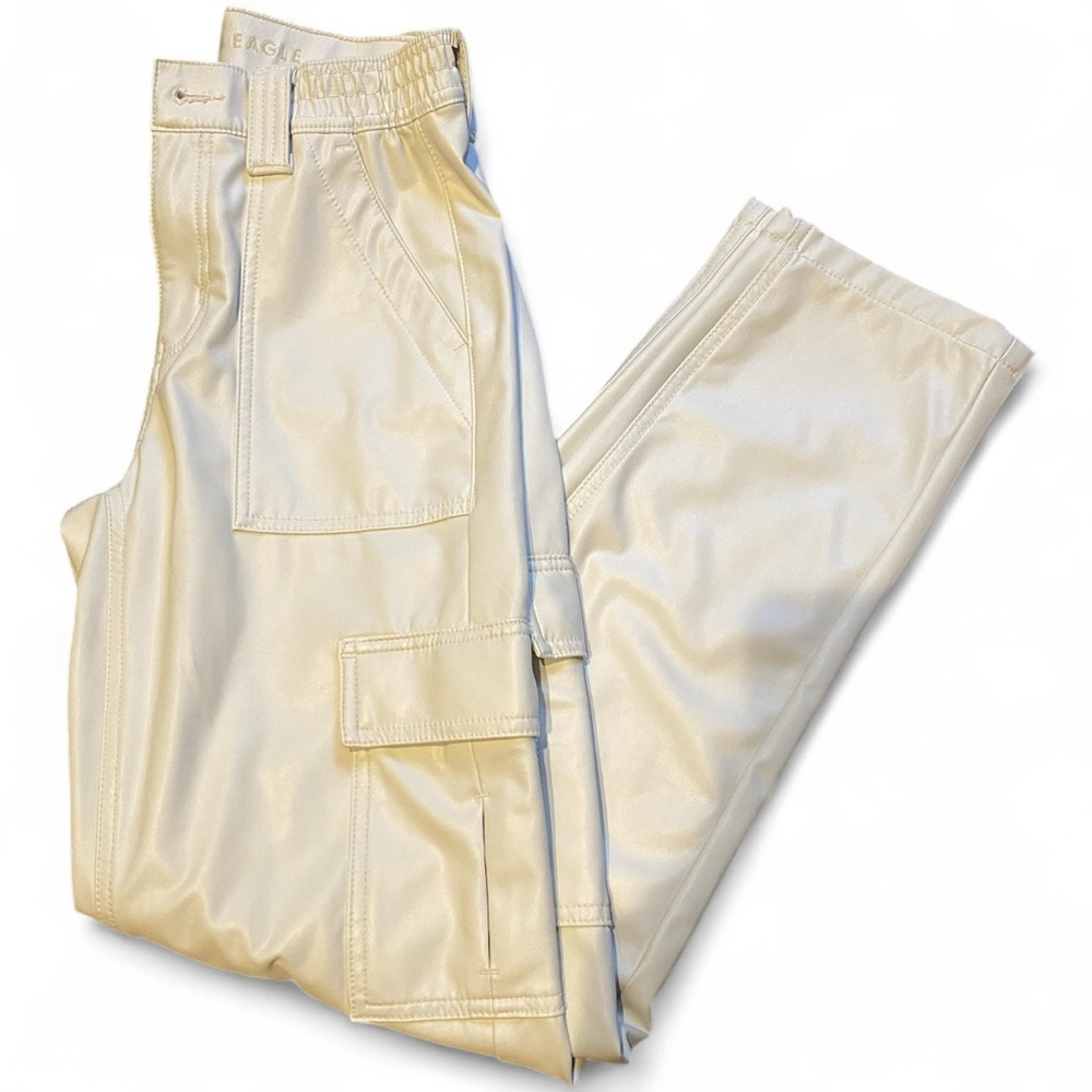 cream leather pants with pockets